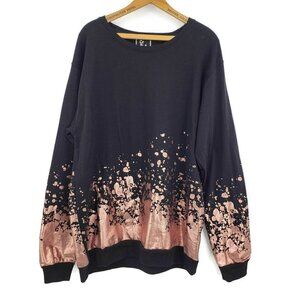 CR 24 Chrome Edge Sweatshirt Mens XXL Black Metallic Bronze Splatter Shirt
